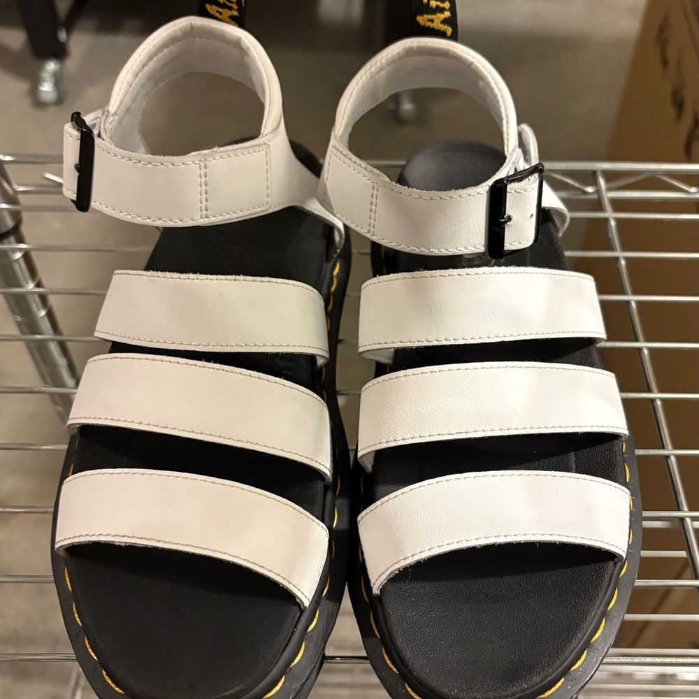 Dr. Martens White and Black Platform Fisherman Sandals - Picture 2 of 6